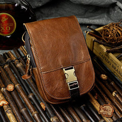 Leather Belt Pouch Mens Waist Bag Small Case for Men