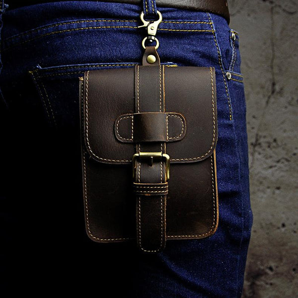 Leather Belt Pouch Mens Waist Bag Small Case for Men - imessengerbags