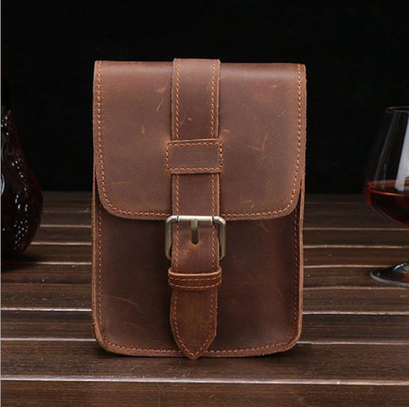 Leather Belt Pouch Mens Waist Bag Small Case for Men - imessengerbags