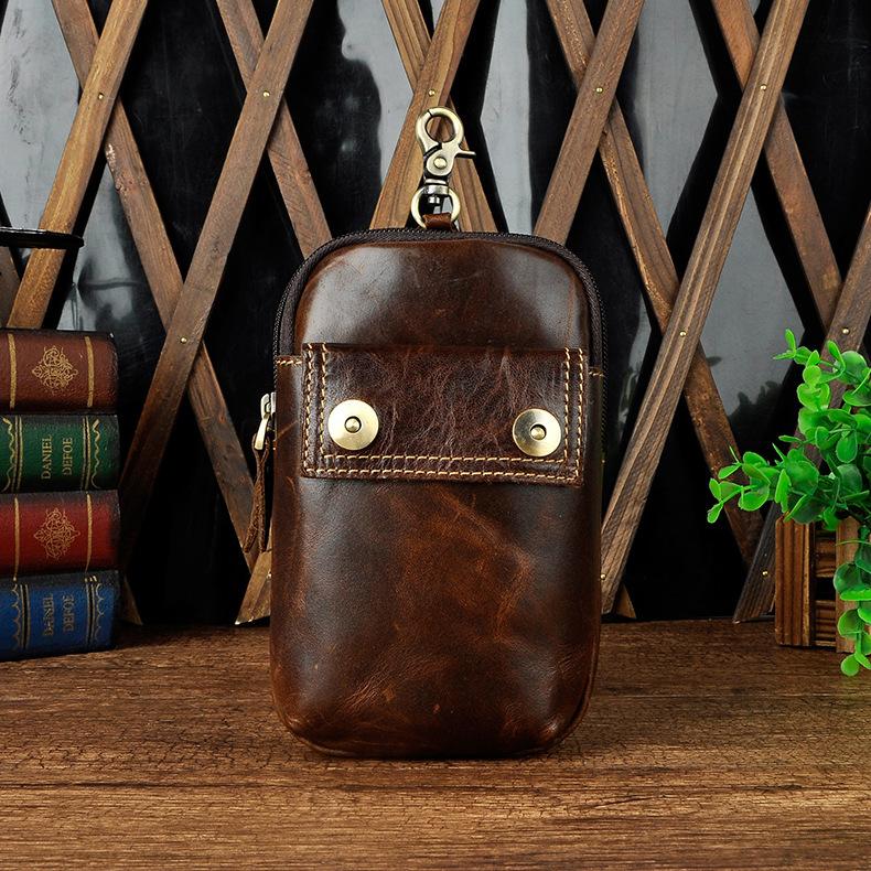 Leather Belt Pouch Mens Waist Bag Small Case for Men - imessengerbags