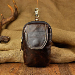 Leather Belt Pouch Mens Waist Bag Small Case for Men