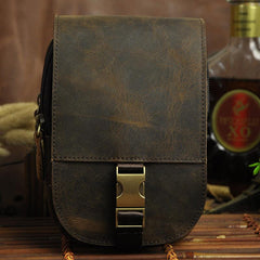 Leather Belt Pouch Mens Waist Bag Small Case for Men