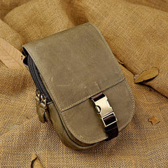 Leather Belt Pouch Mens Waist Bag Small Case for Men