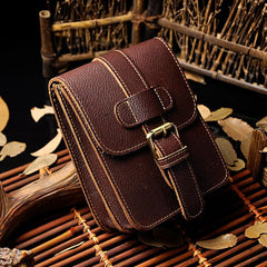 Leather Belt Pouch Mens Waist Bag Small Case for Men