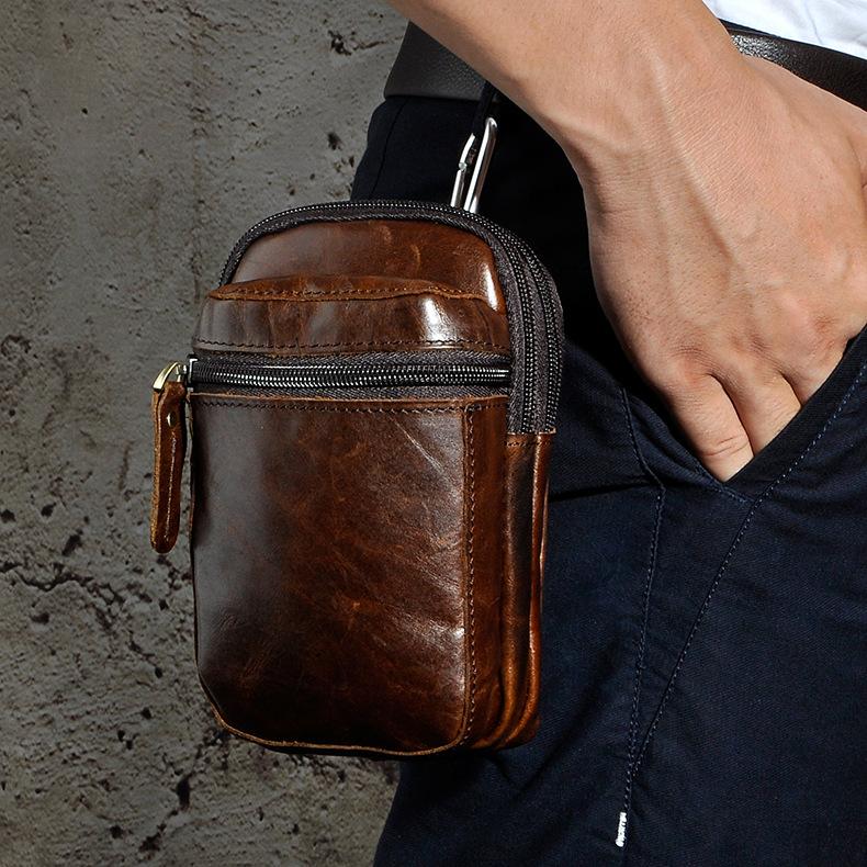 Cool Leather Mens Vintage Small Side Bag Belt Pouch Belt Bag For Men –  iwalletsmen