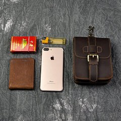Leather Belt Pouch Mens Waist Bag Small Case for Men