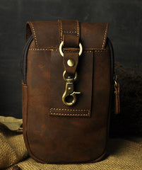 Leather Belt Pouch Mens Waist Bag Small Case for Men