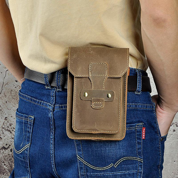 Leather Belt Pouch Mens Waist Bag Small Case for Men - imessengerbags