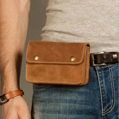 Leather Belt Pouch Mens Waist Bag Small Case for Men - imessengerbags