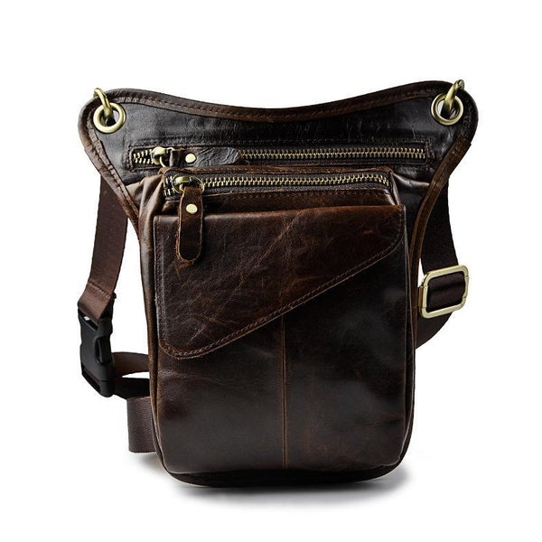 Leather Belt Pouch for Men Leg Drop Bags waist BAGs Shoulder Bag For Men - imessengerbags