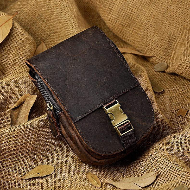 Vintage Leather Cigarette Cases Belt Pouch for Men Waist Bags BELT BAG For Men
