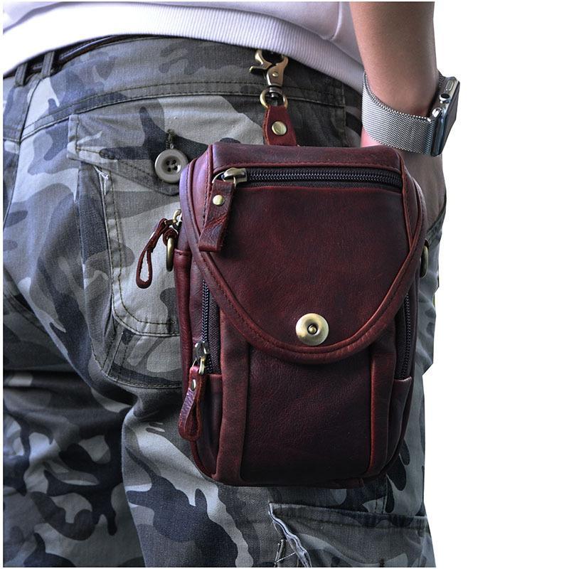 Cool Leather Belt Pouch for Men CELL PHONE HOLSTER Waist Bags BELT BAG For Men - imessengerbags