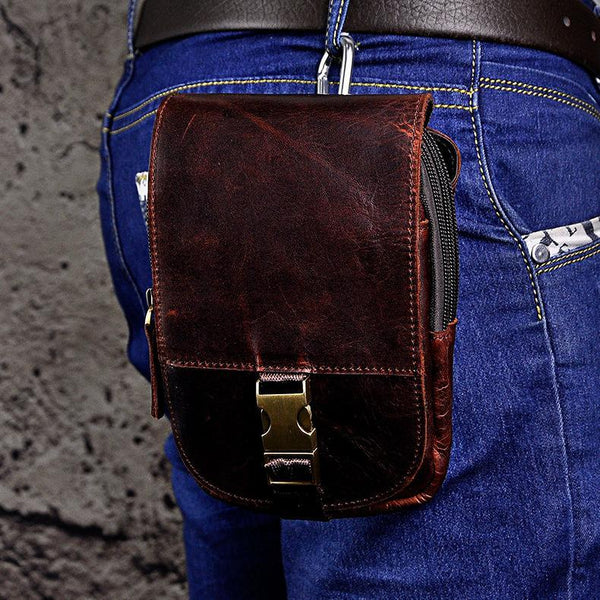 Vintage Leather Cigarette Cases Belt Pouch for Men Waist Bags BELT BAG For Men - imessengerbags