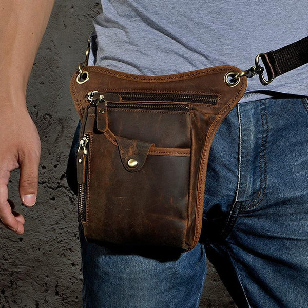 Leather Mens Belt Pouches Cell Phone Holsters Waist Bag BELT BAGs Shoulder Bag For Men - imessengerbags
