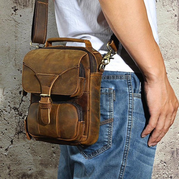 Small Leather Handbag Belt Pouch for men Waist Bag BELT BAG Shoulder Bag For Men