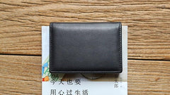 Leather Black Coffee Mens Small Card Wallet Coin Wallet Front Pocket Wallet for Men