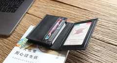 Leather Black Coffee Mens Small Card Wallet Coin Wallet Front Pocket Wallet for Men