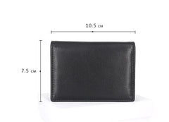 Leather Black Coffee Mens Small Card Wallet Coin Wallet Front Pocket Wallet for Men