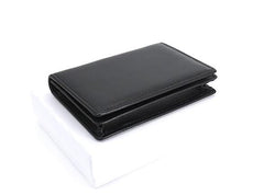 Leather Black Coffee Mens Small Card Wallet Coin Wallet Front Pocket Wallet for Men