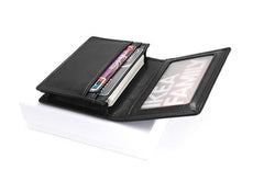 Leather Black Coffee Mens Small Card Wallet Coin Wallet Front Pocket Wallet for Men