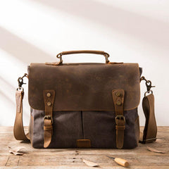 Leather Canvas Messenger Bags for men Vintage Shoulder Bag for men - imessengerbags
