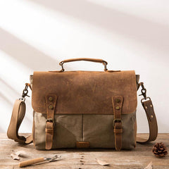 Leather Canvas Messenger Bags for men Vintage Shoulder Bag for men - imessengerbags