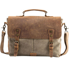 Leather Canvas Messenger Bags for men Vintage Shoulder Bag for men - imessengerbags