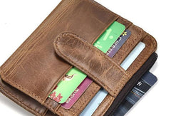 Cool Leather Mens Wallet Slim Wallet Card Front Pocket Wallet for Men - imessengerbags