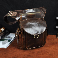 Leather Drop Leg Bag Belt Pouch Mens Waist Bag Shoulder Bag for Men