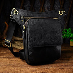 Leather Drop Leg Bag Belt Pouch Mens Waist Bag Shoulder Bag for Men