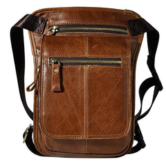 Leather Drop Leg Bag Belt Pouch Mens Waist Bag Shoulder Bag for Men