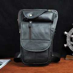 Leather Drop Leg Bag Belt Pouch Mens Waist Bag Shoulder Bag for Men