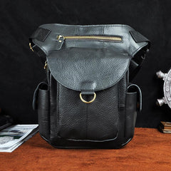 Leather Drop Leg Bag Belt Pouch Mens Waist Bag Shoulder Bag for Men