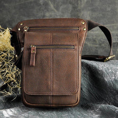 Leather Drop Leg Bag Belt Pouch Mens Waist Bag Shoulder Bag for Men