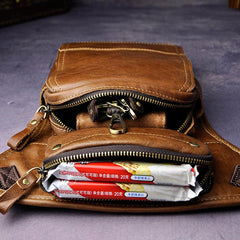 Leather Drop Leg Bag Belt Pouch Mens Waist Bag Shoulder Bag for Men - imessengerbags
