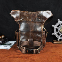 Leather Drop Leg Bag Belt Pouch Mens Waist Bag Shoulder Bag for Men