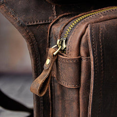 Leather Drop Leg Bag Belt Pouch Mens Waist Bag Shoulder Bag for Men - imessengerbags