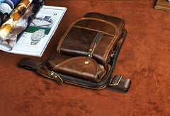 Leather Drop Leg Bag Belt Pouch Mens Waist Bag Shoulder Bag for Men