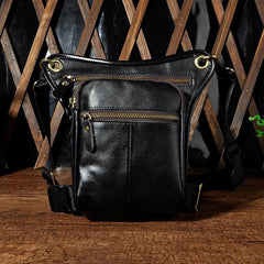Leather Drop Leg Bag Belt Pouch Mens Waist Bag Shoulder Bag for Men - imessengerbags