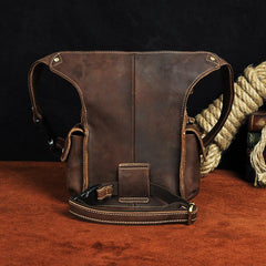 Leather Drop Leg Bag Belt Pouch Mens Waist Bag Shoulder Bag for Men