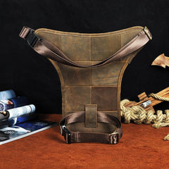 Leather Drop Leg Bag Belt Pouch Mens Waist Bag Shoulder Bag for Men - imessengerbags