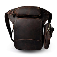 Leather Drop Leg Bag Belt Pouch Mens Waist Bag Shoulder Bag for Men