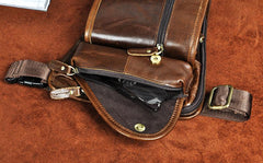 Leather Drop Leg Bag Belt Pouch Mens Waist Bag Shoulder Bag for Men