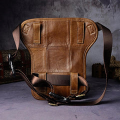 Leather Drop Leg Bag Belt Pouch Mens Waist Bag Shoulder Bag for Men