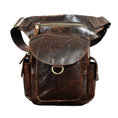 Leather Drop Leg Bag Belt Pouch Mens Waist Bag Shoulder Bag for Men