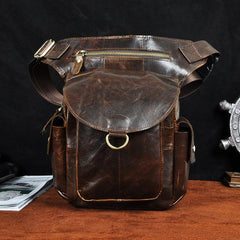 Leather Drop Leg Bag Belt Pouch Mens Waist Bag Shoulder Bag for Men