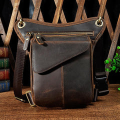Leather Drop Leg Bag Belt Pouch Mens Waist Bag Shoulder Bag for Men - imessengerbags