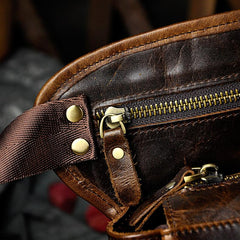 Leather Drop Leg Bag Belt Pouch Mens Waist Bag Shoulder Bag for Men - imessengerbags