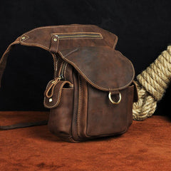 Leather Drop Leg Bag Belt Pouch Mens Waist Bag Shoulder Bag for Men