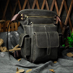 Leather Drop Leg Bag Belt Pouch Mens Waist Bag Shoulder Bag for Men - imessengerbags
